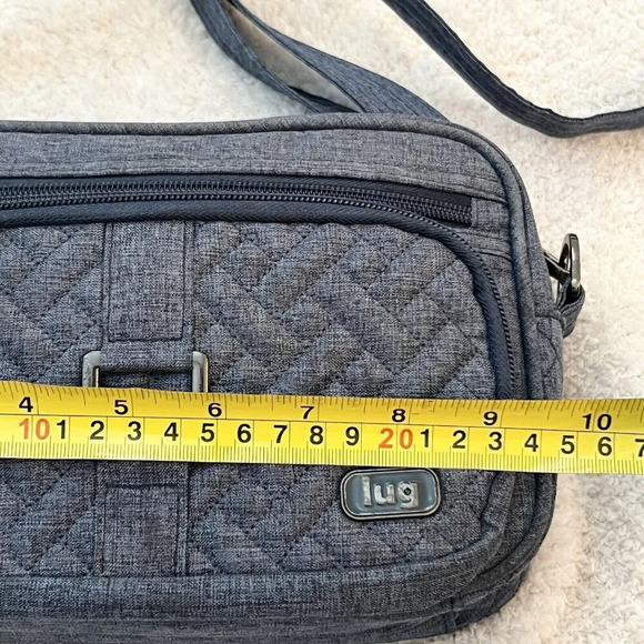 Lug Carousel Convertible Crossbody Bag Purse Herringbone Basket Weave Blue - Picture 9 of 14